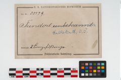 Etikett zu Bronzedrahtfußring (NHMW-PRAE-035179)